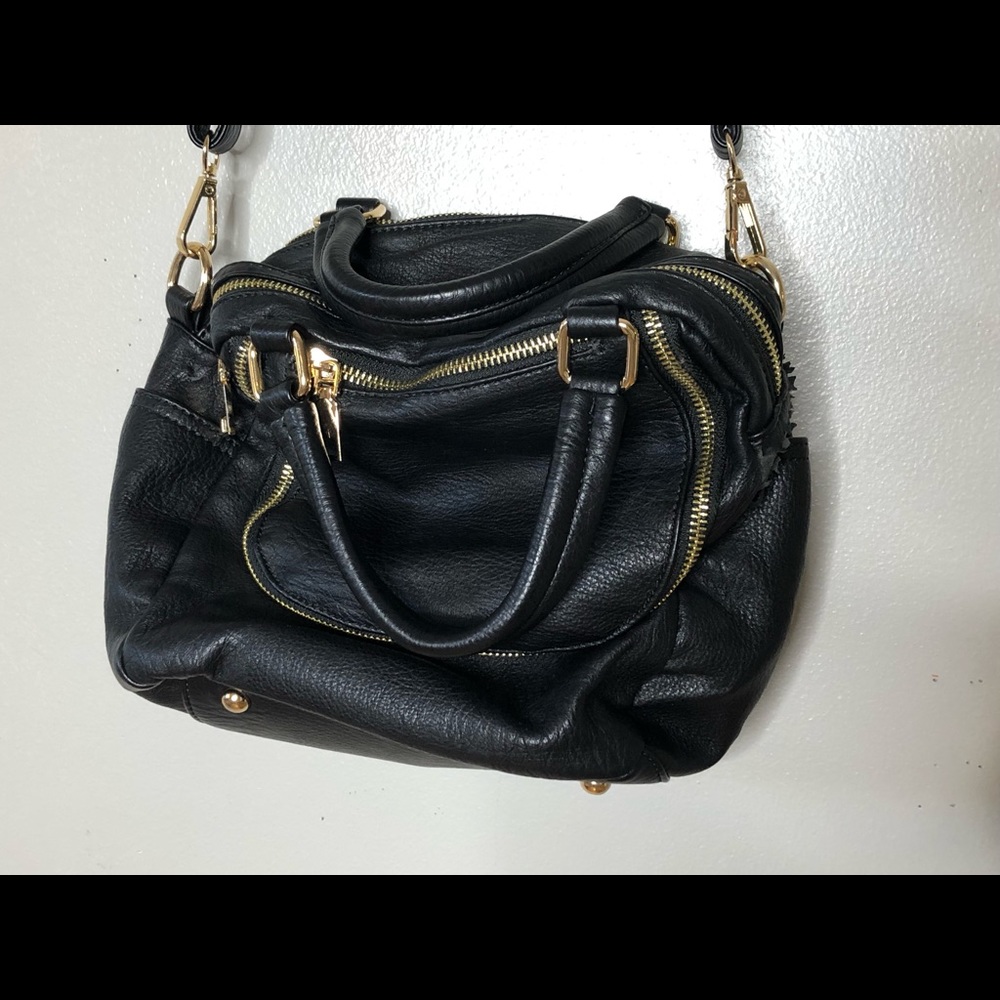 Isabelle crossbody bag, black vegan leather